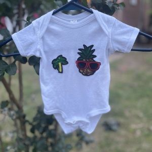 Pineapple Villa short sleeve unisex baby bodysuit